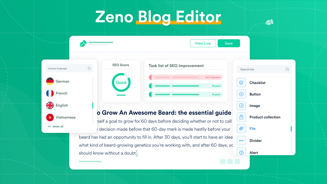 Zeno SEO Blog Editor