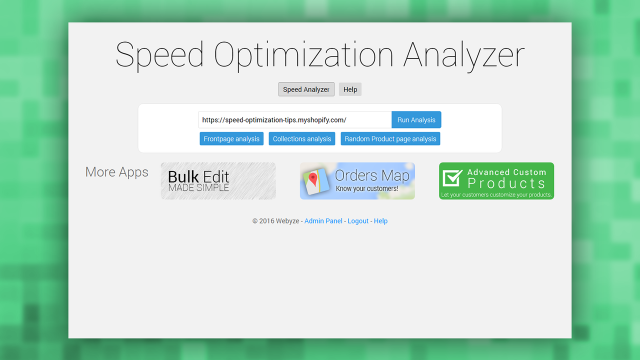 Speed Optimization Analyzer