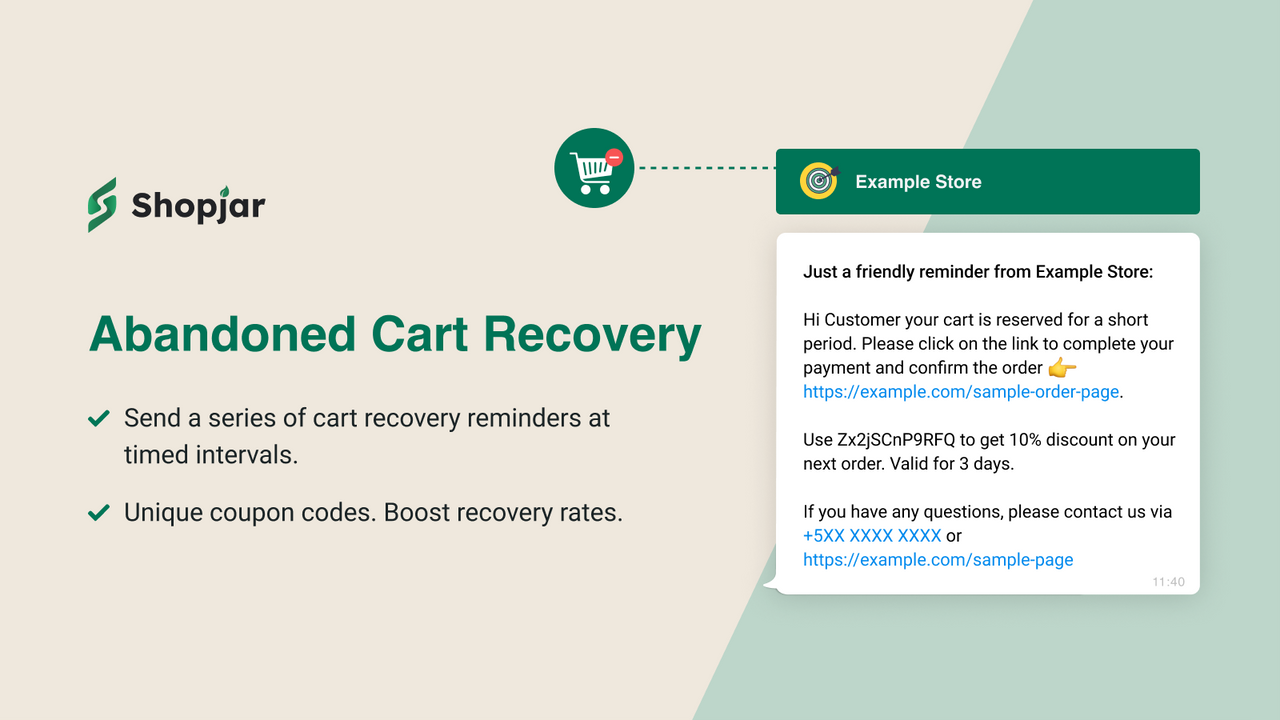 Shopjar WhatsApp Cart Recovery