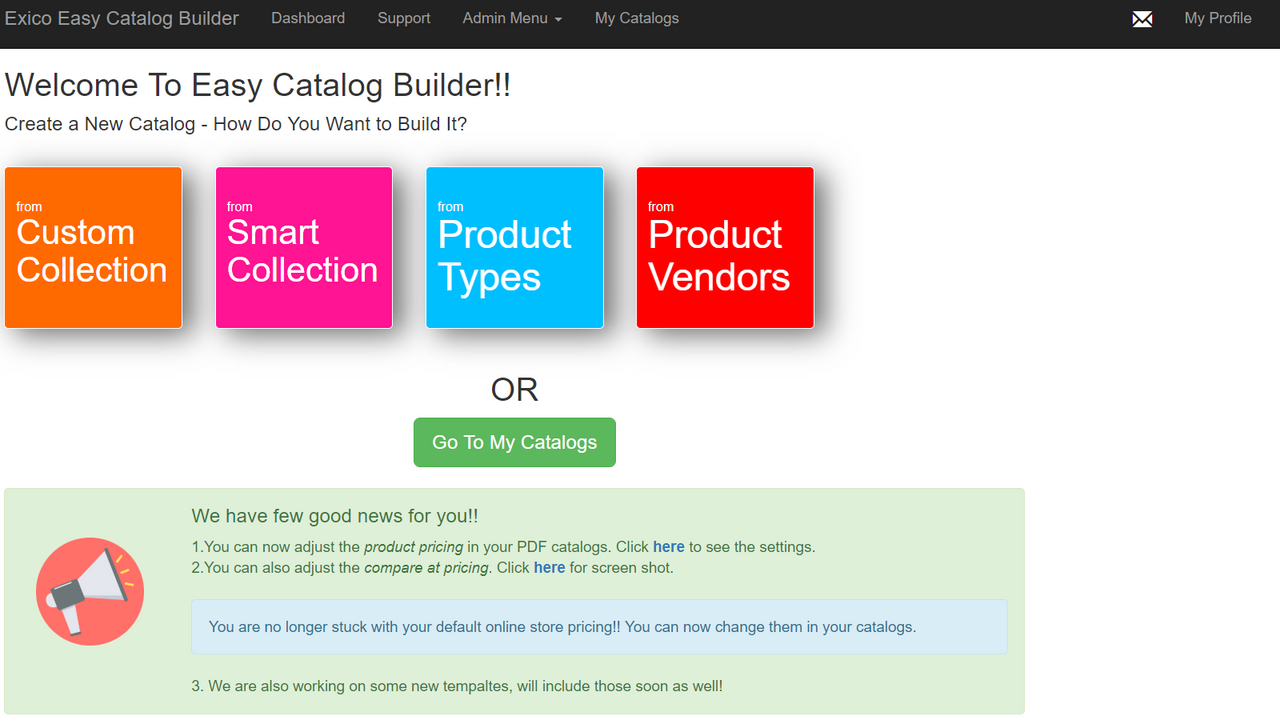 Exico Easy Catalog Builder