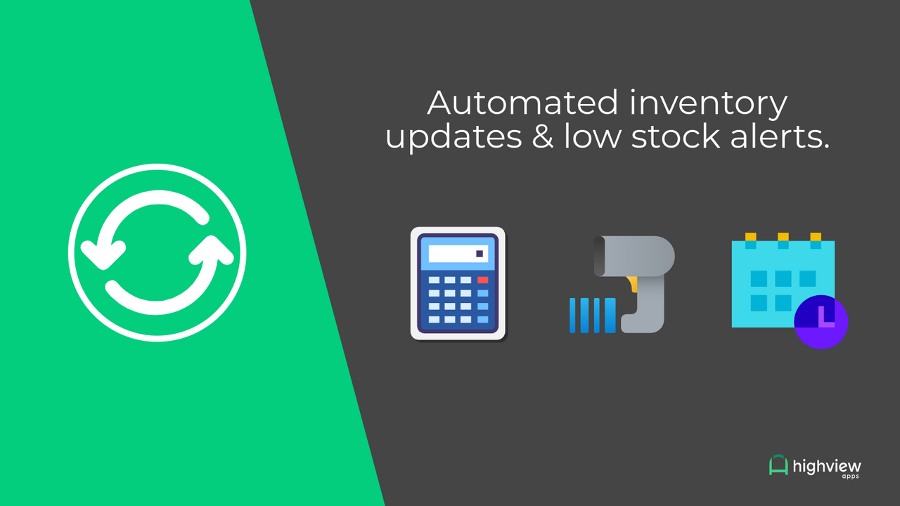 Automated inventory updates and low stock alerts.
