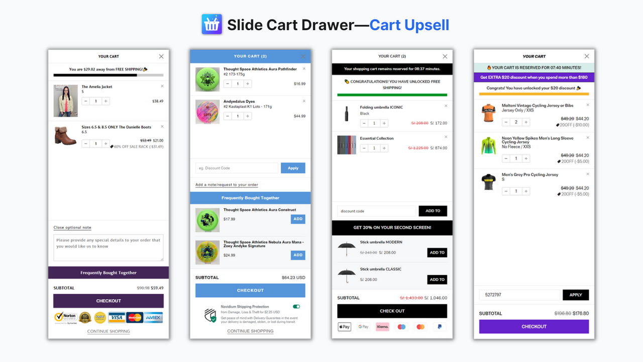 Slide Cart Drawer—Cart Upsell