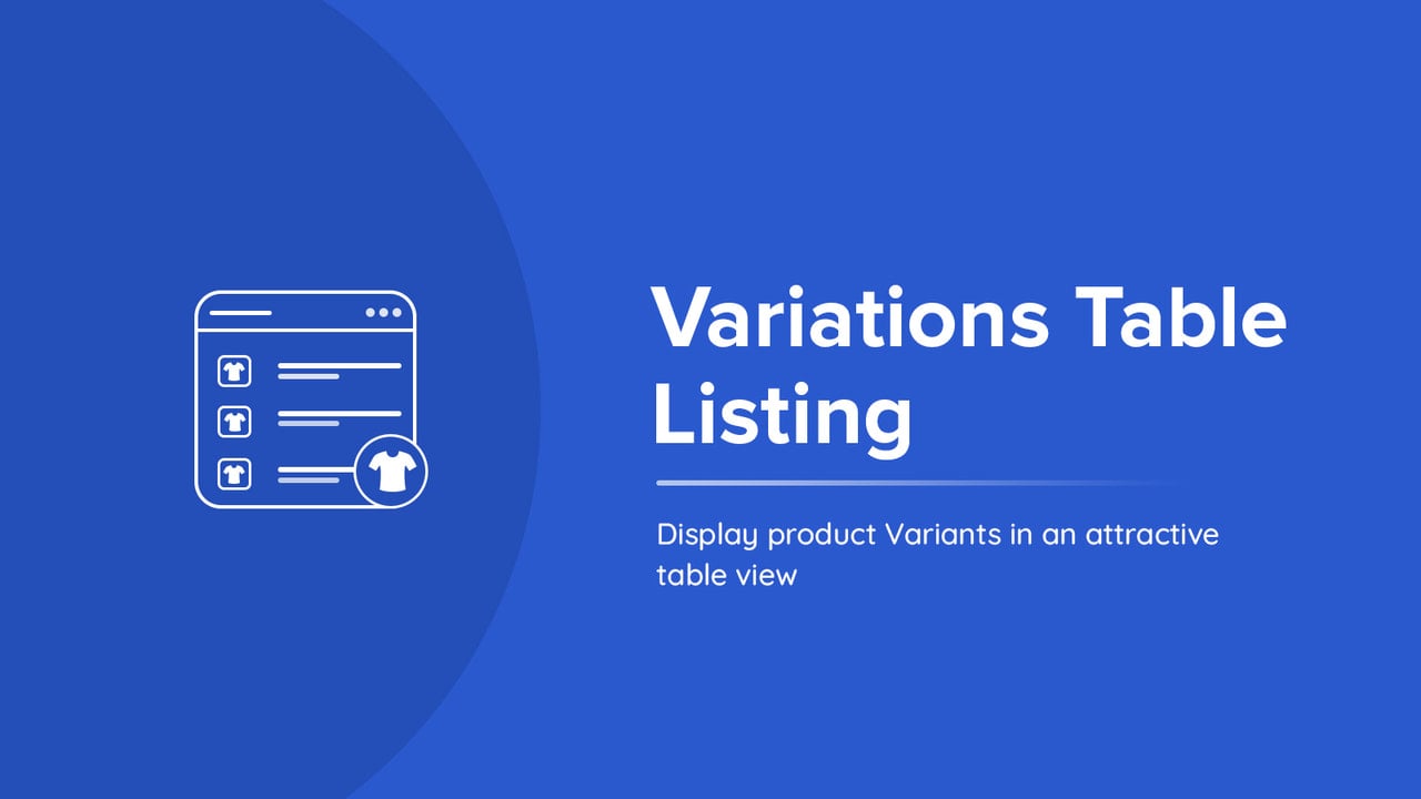 Addify ‑ Variations Table List