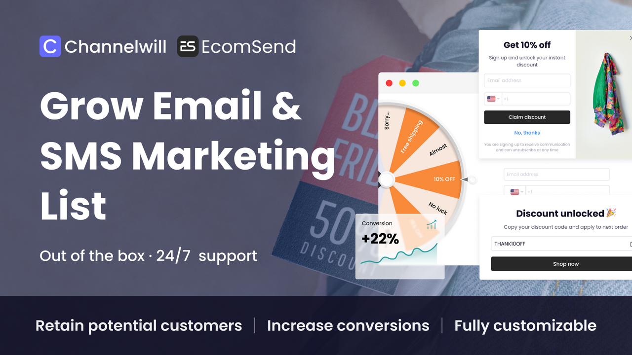 EcomSend Pop Ups, Email Popups