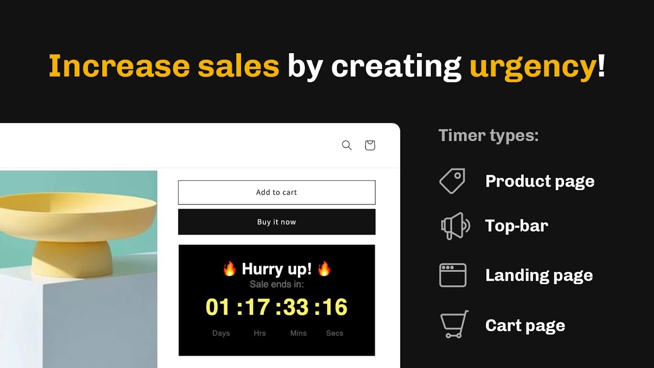 Create urgency & boost sales with non-intrusive countdown timer bar.
