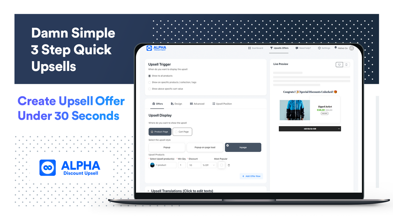 ALPHA Cart Upsell & Cross Sell
