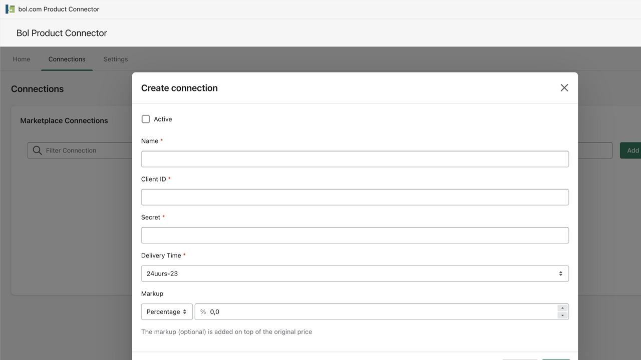 connection settings