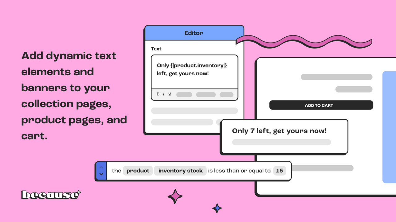 Add dynamic text elements and banners to your store