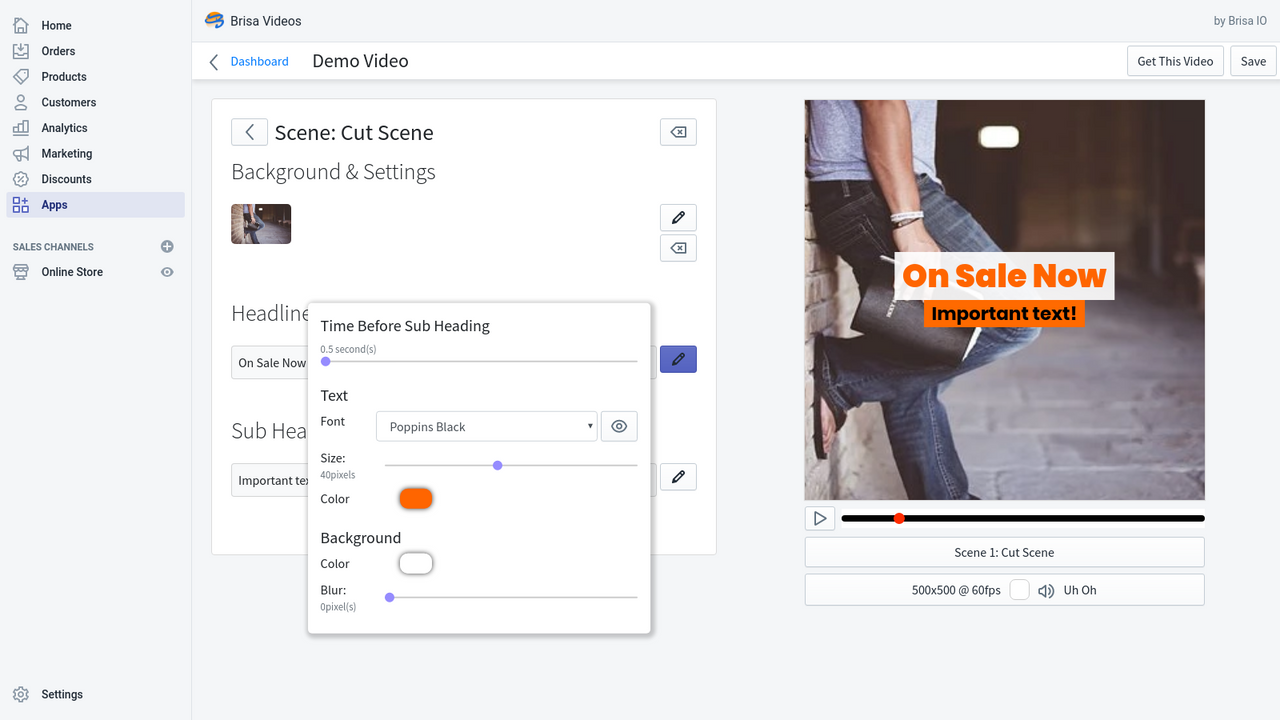 Lots of customization and a live preview of your video.