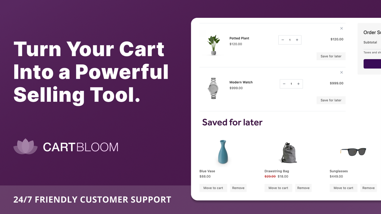 CartBloom: Save for later