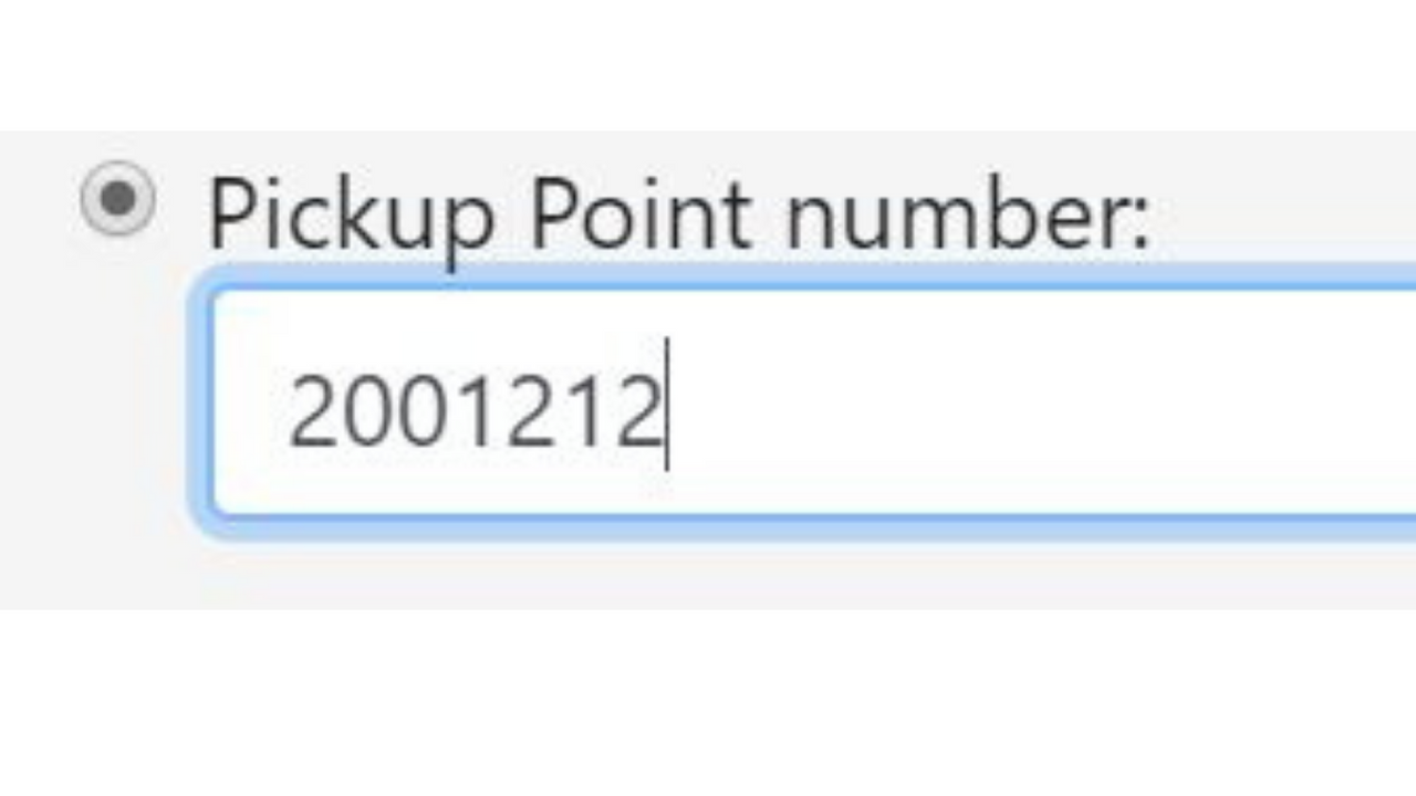 Specify pickup point ID
