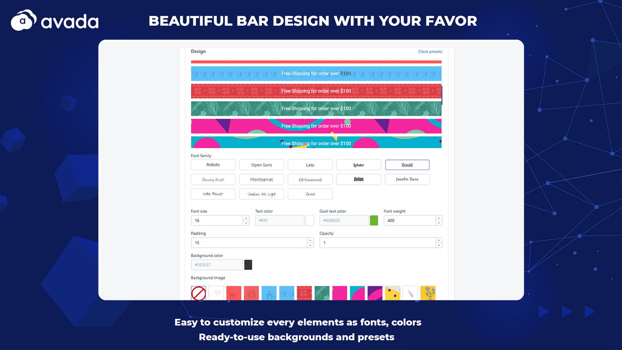 Free Shipping Bar template