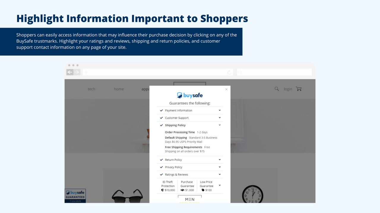Highlight information important to shoppers