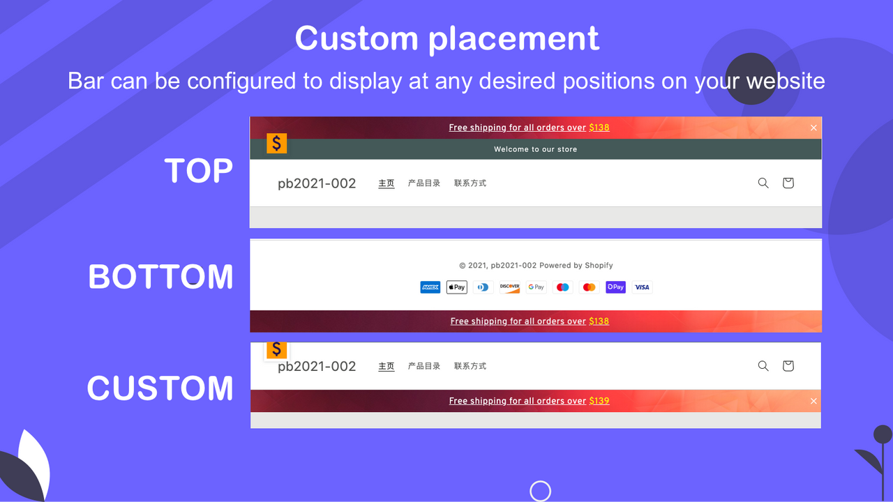 Custom placement