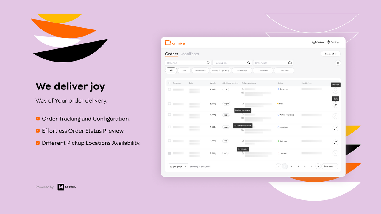 Omniva shipping