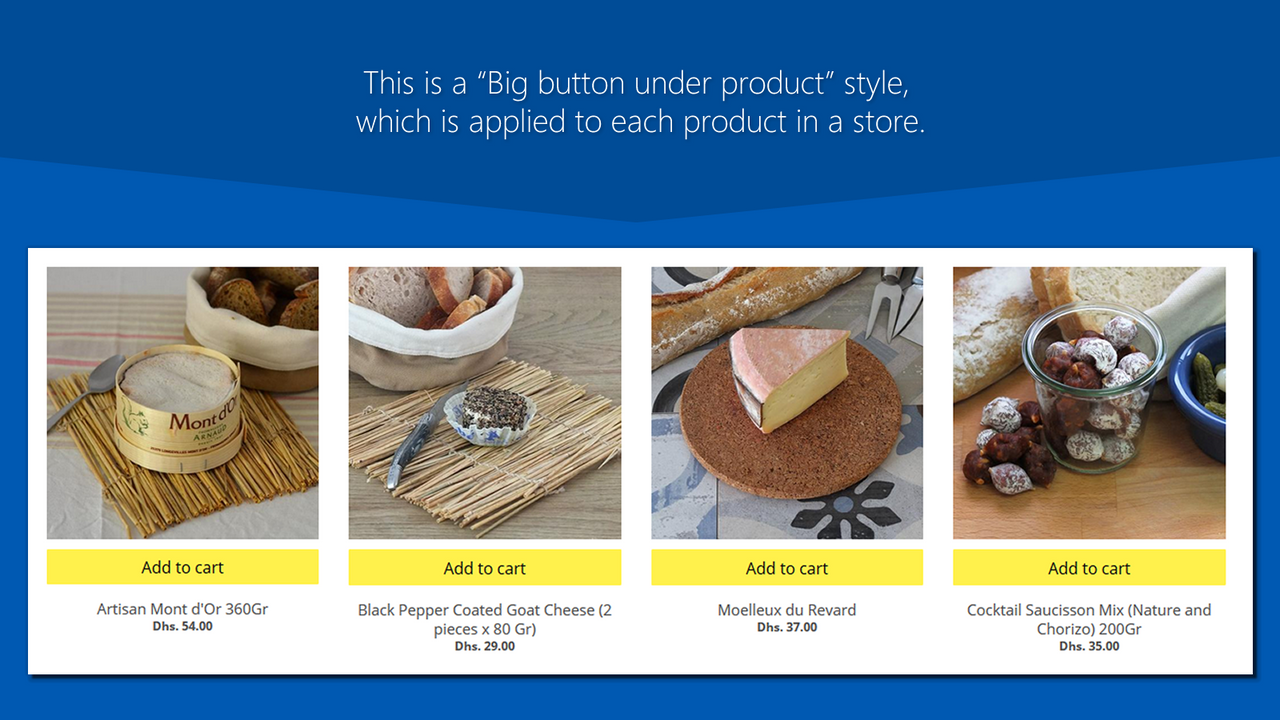 Nice square under product button - buy button