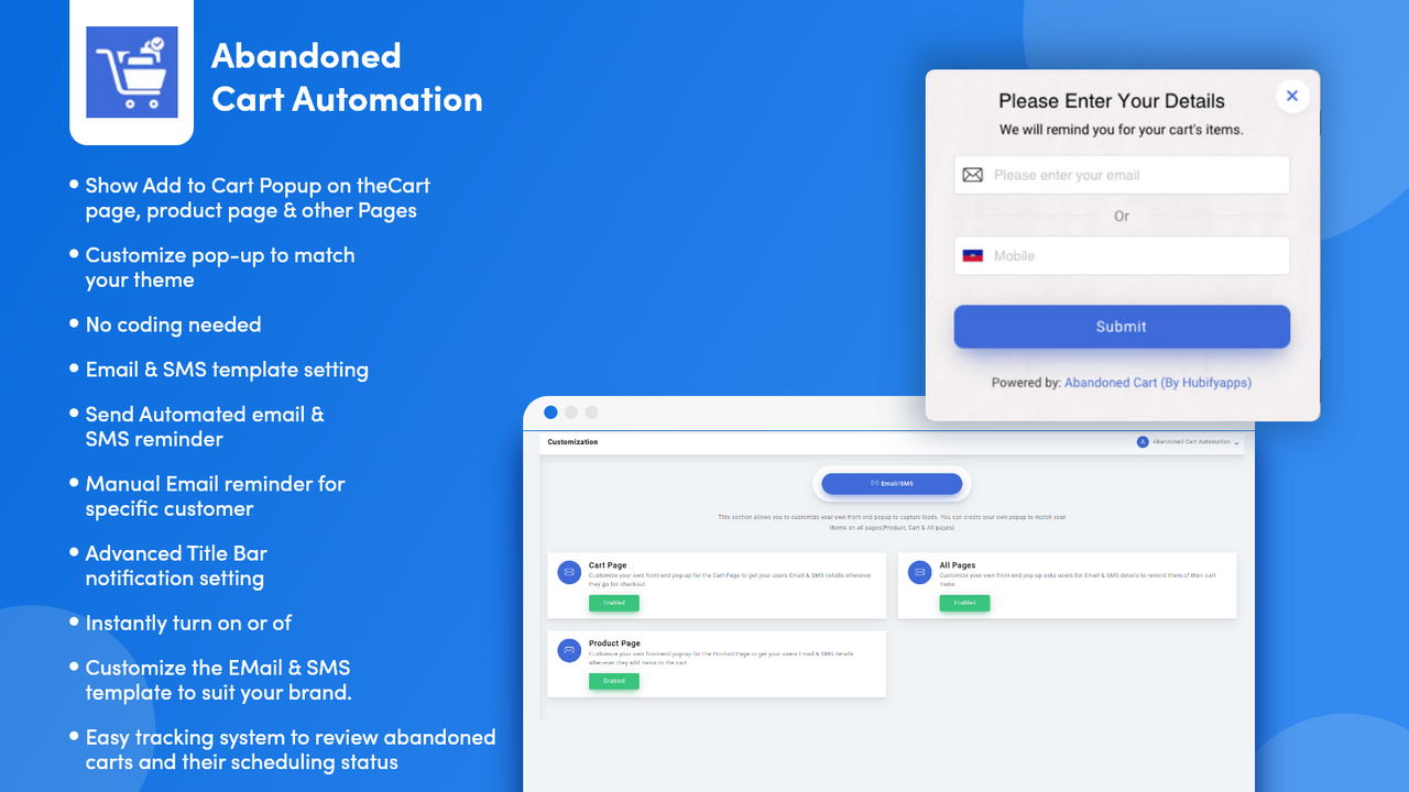 Hubify Abandoned Cart Reminder