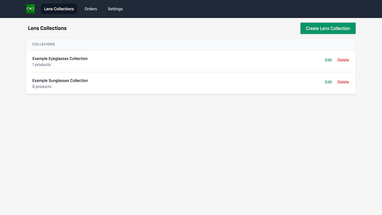 admin lens collections