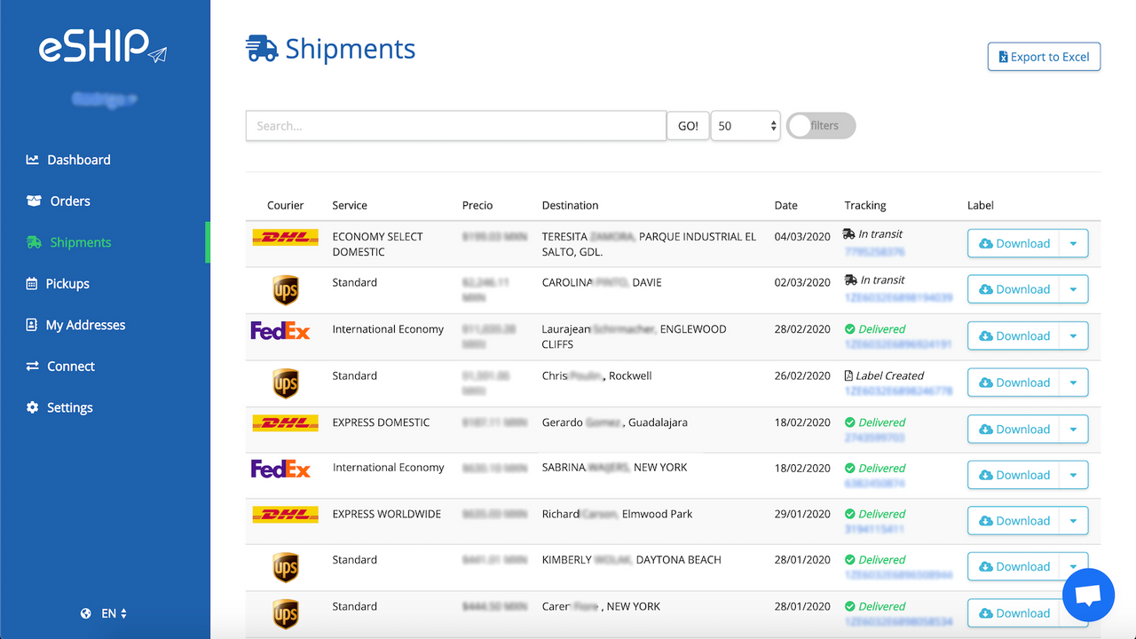 Shipments