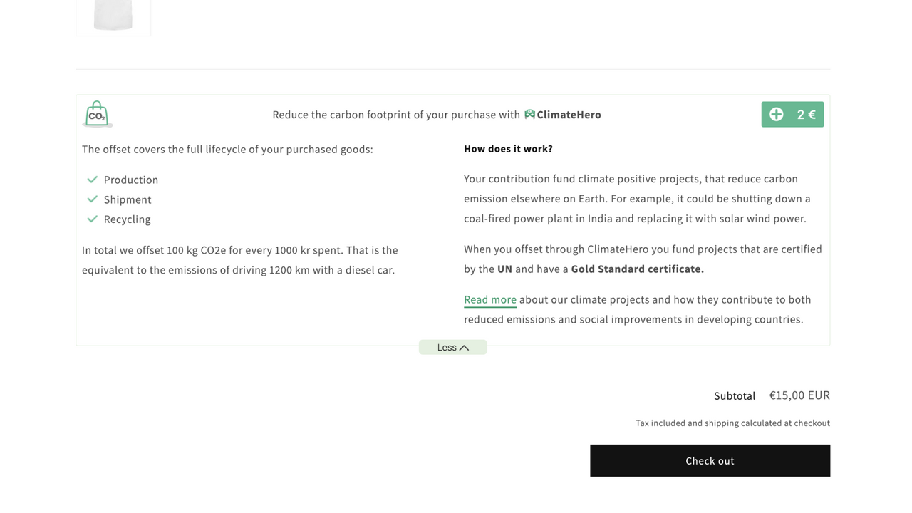 Your customers can read in on how offseting works in practice