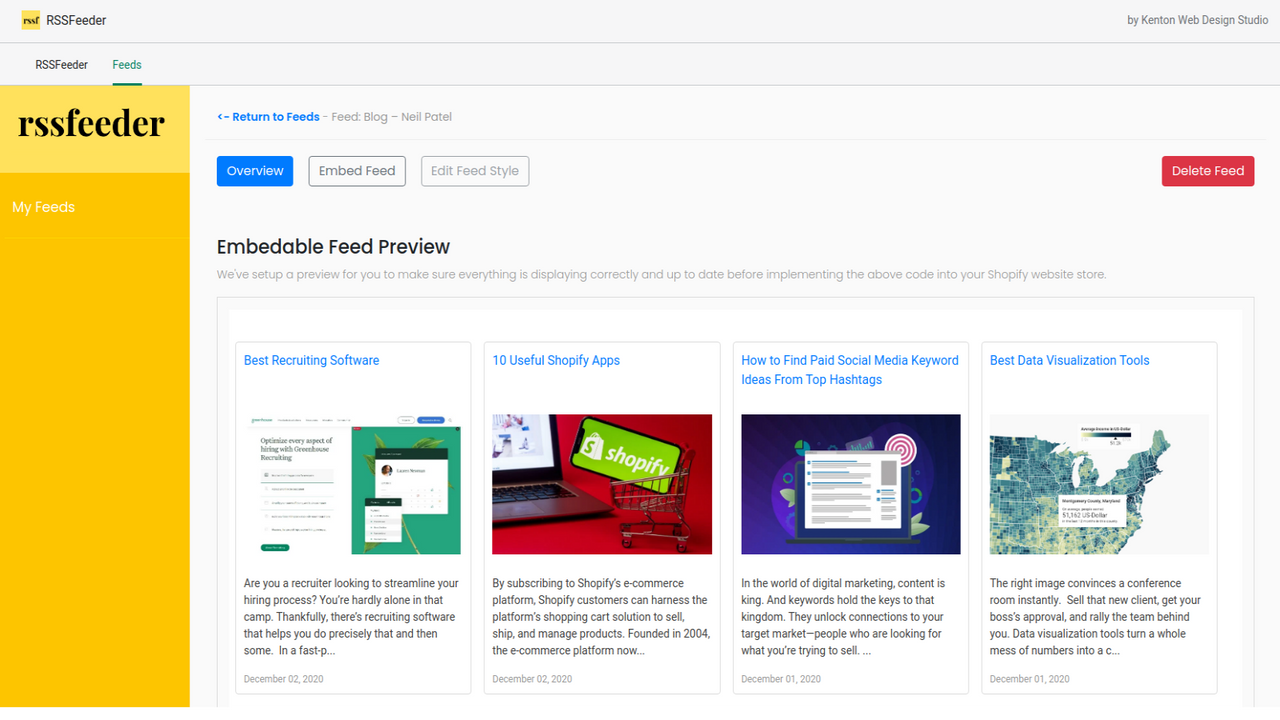 RSSFeeder WordPress Blog Posts