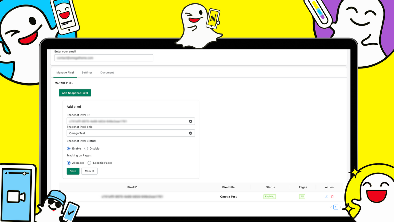 Omega ‑ Multi Snapchat Pixels