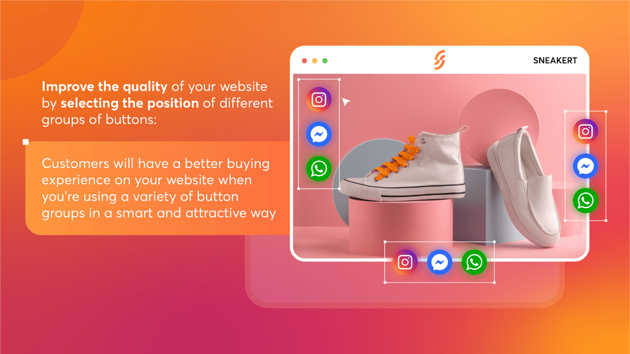 Floatify - CTA, Social Buttons demo on desktop.