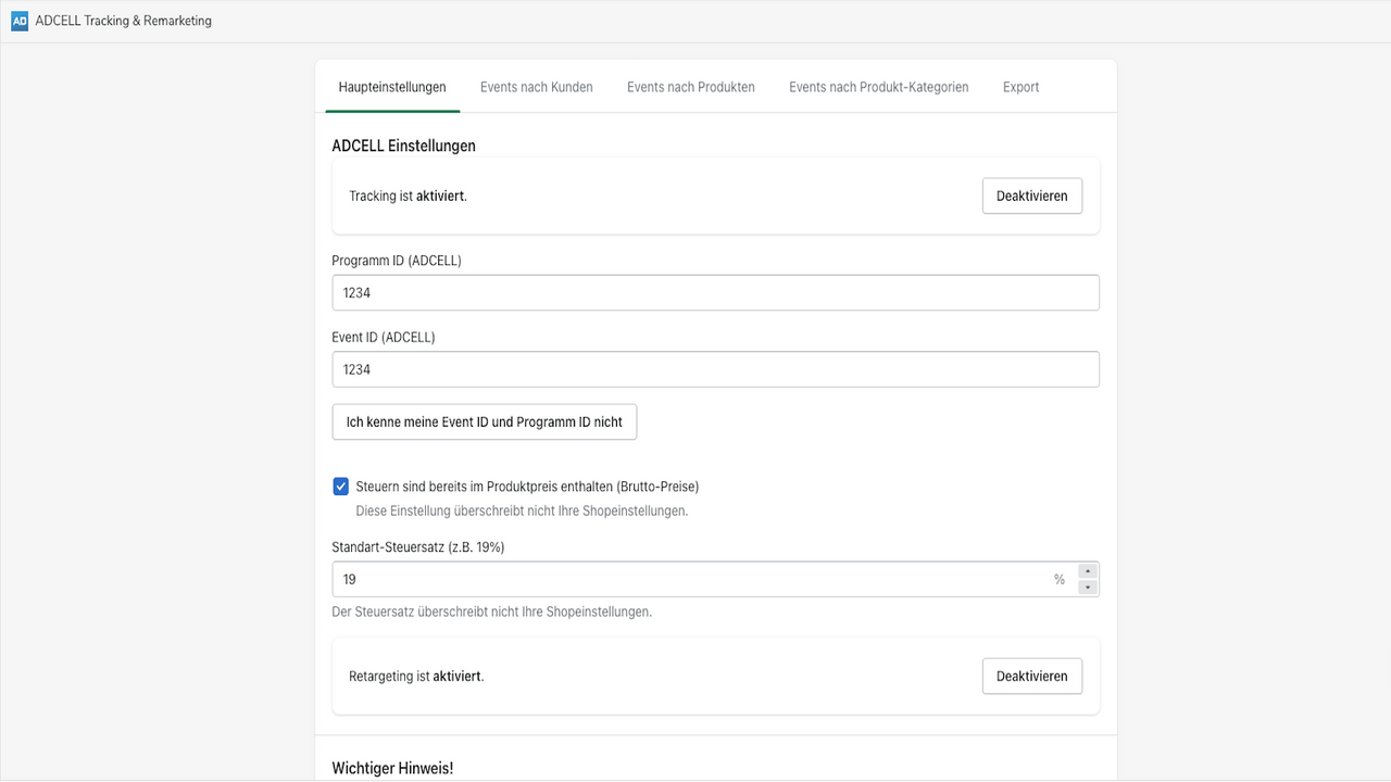 ADCELL Tracking & Remarketing