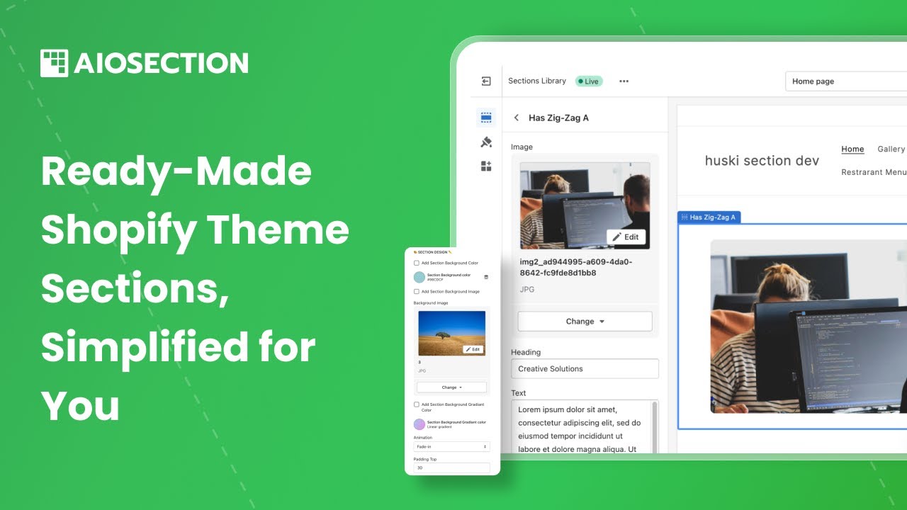 Effortlessly enhance your Shopify store with beautifully designed sections and landing pages to boost conversions.
