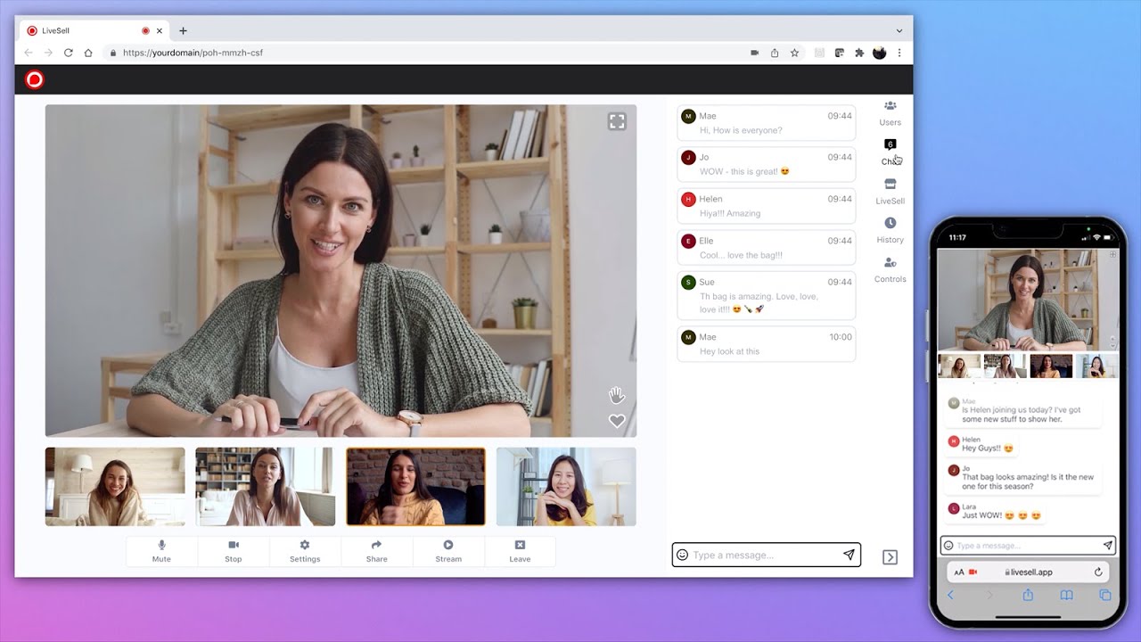 Boost sales and customer engagement with immersive live video shopping experiences.