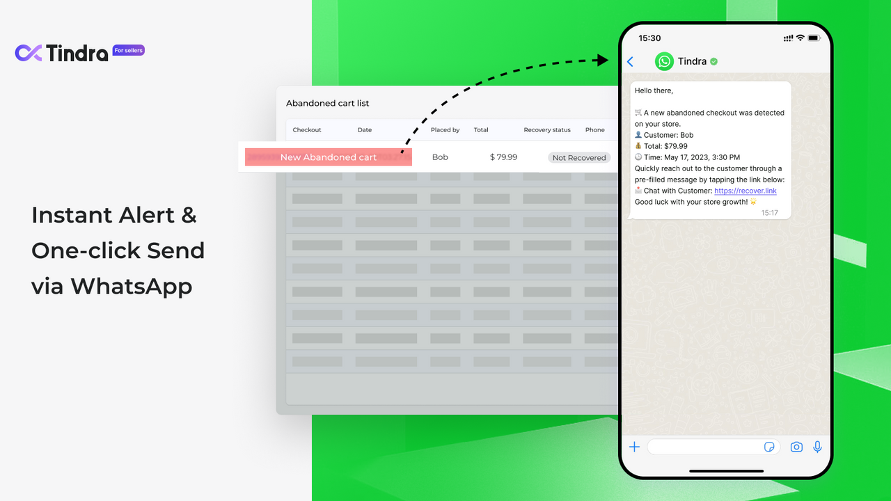 Instant Alert & One-click Send via WhatsApp