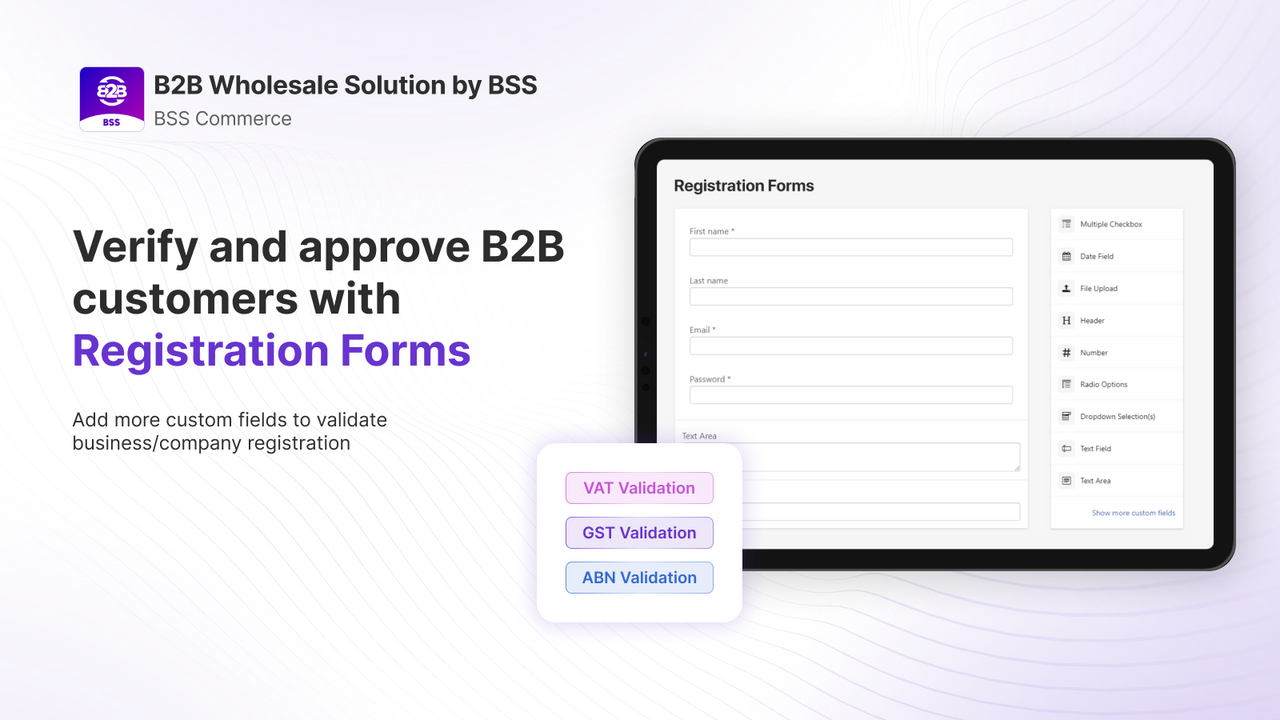 Registration Form for B2B Customers - Review Before Apporving