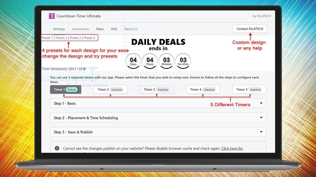 Overall Product Timer Options Countdown Timer Ultimate KILATECH