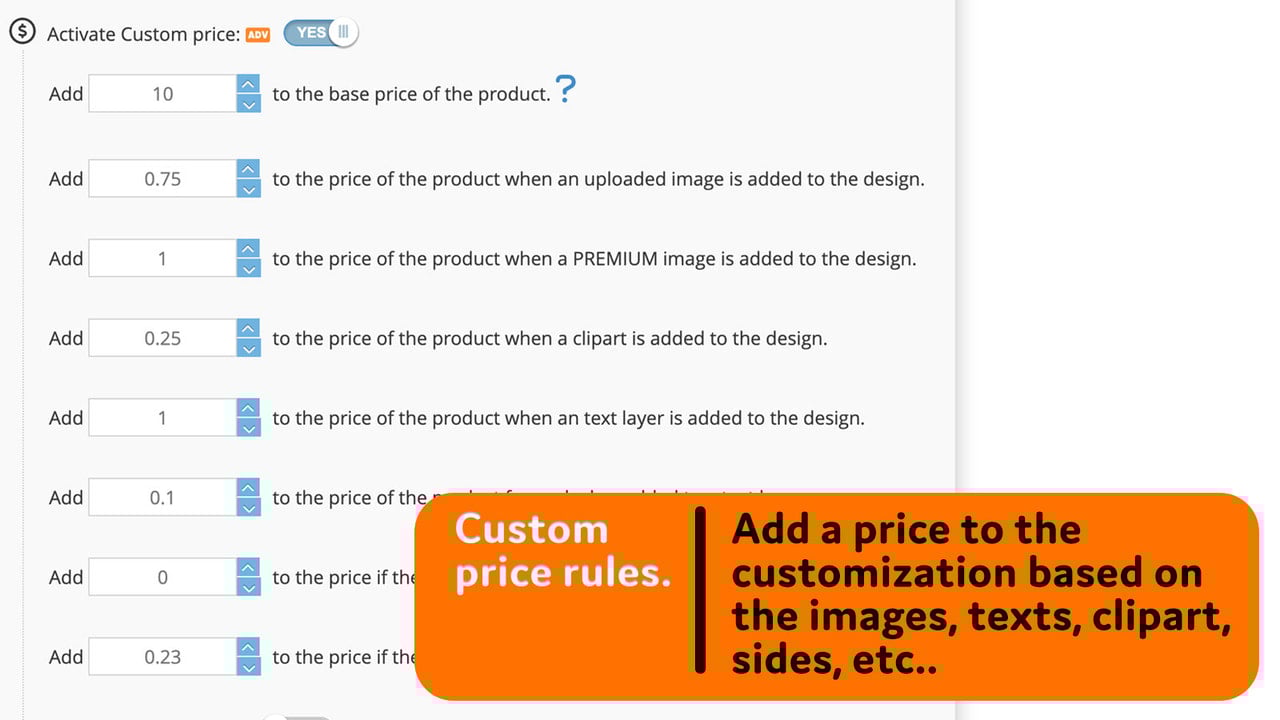 Qstomizer Custom price rules
