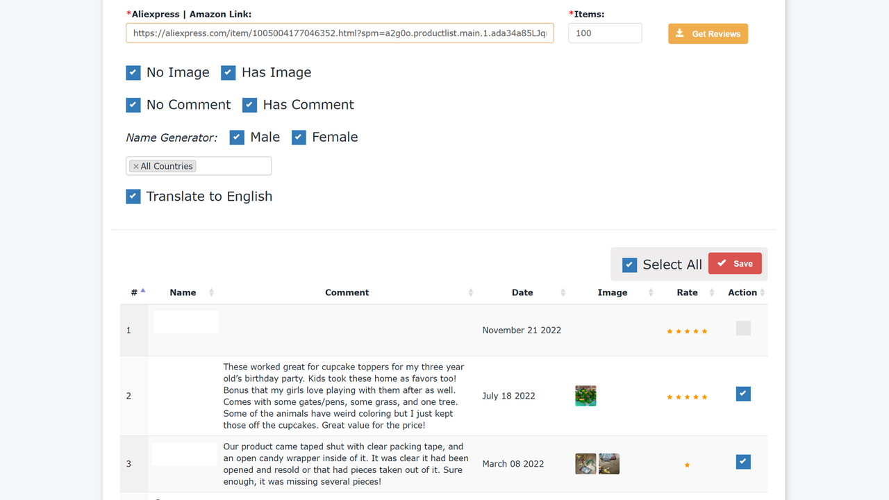 Review importer
