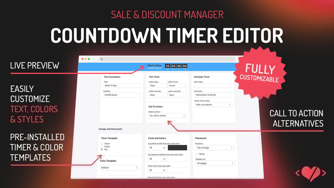 Customize Countdown Timer - tons of options