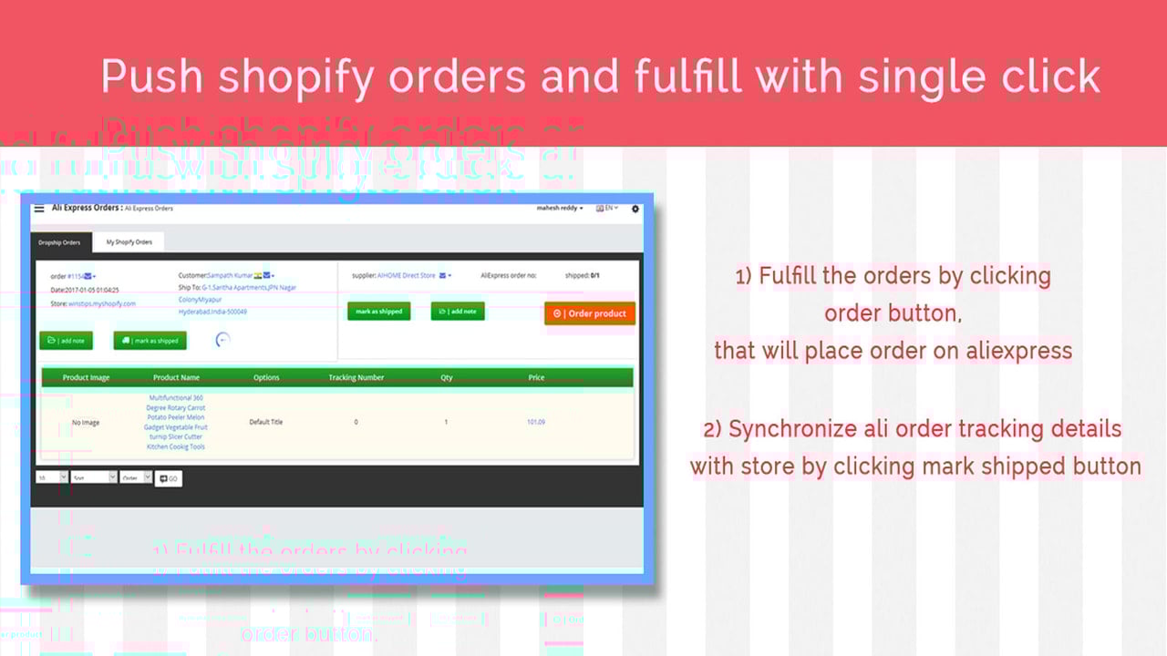 Order fulfillment and Tracking