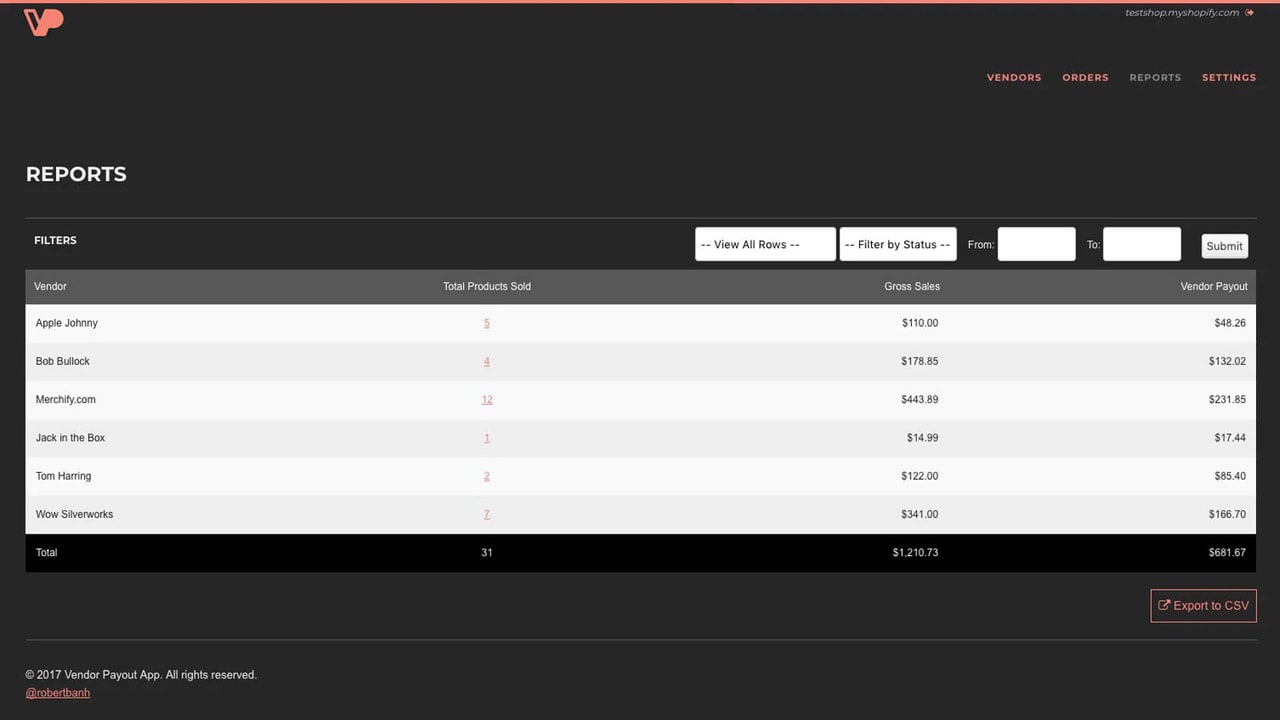 reports page