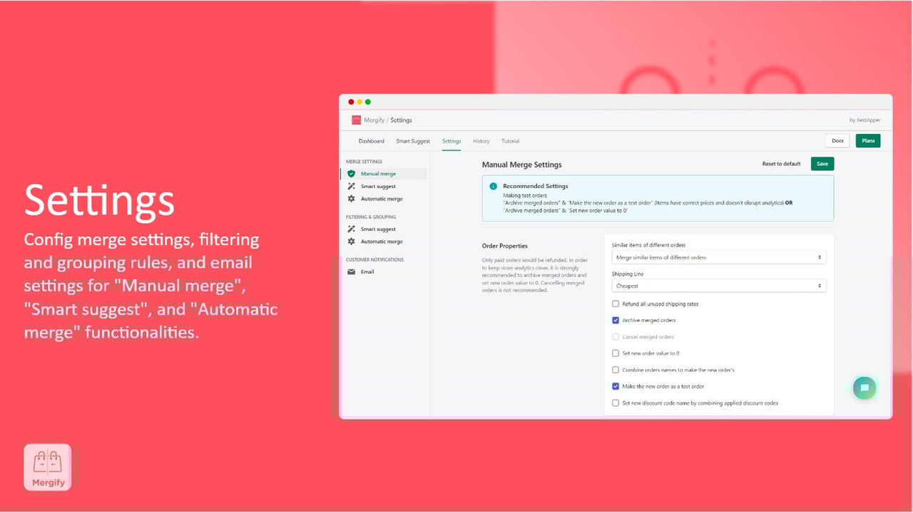 Mergify Merge Settings Page