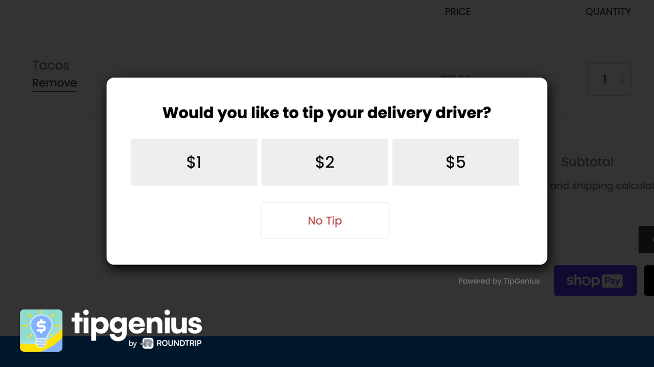TipGenius Tip & Donation Popup