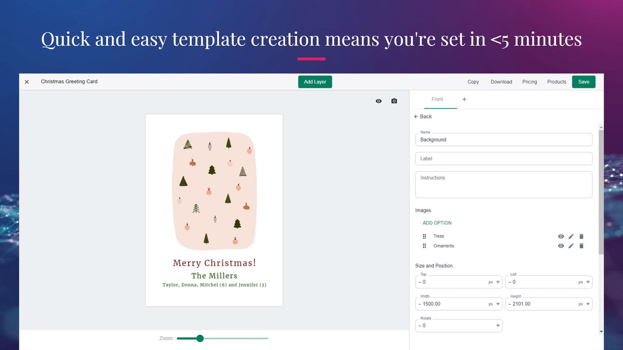 Easy to use product customizer tool.