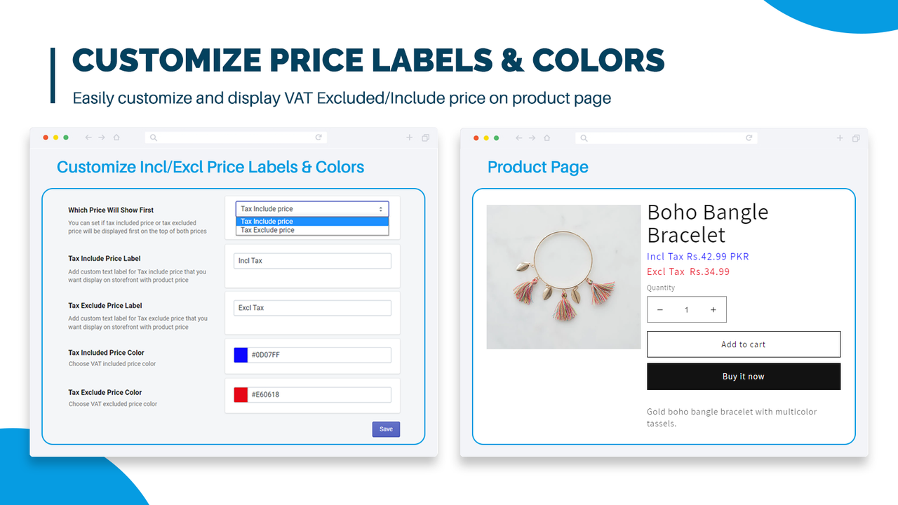 Add Labels VAT Incl/Excl
