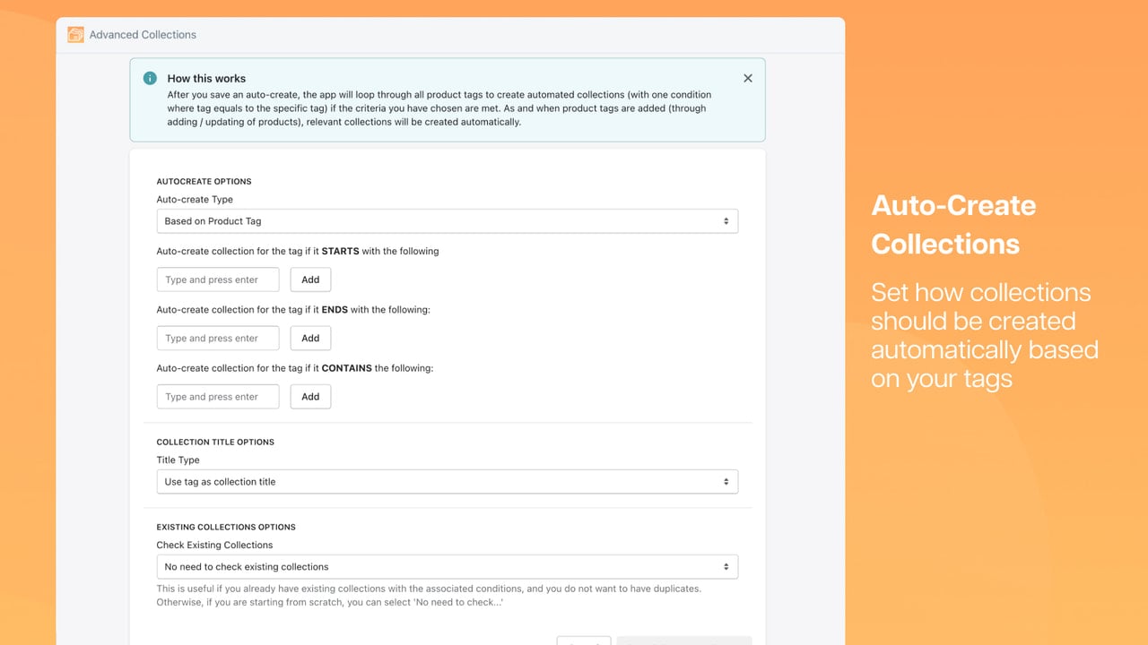 Create collections automatically