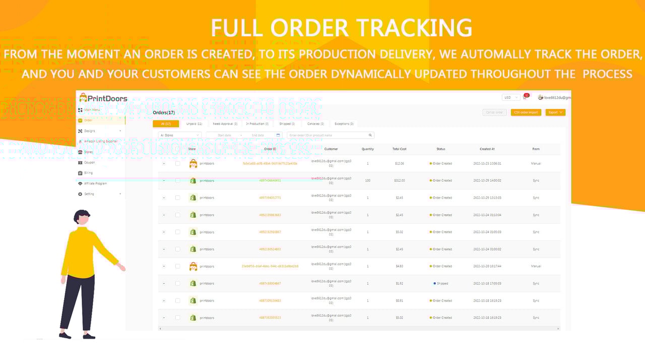 Order fulfillment page