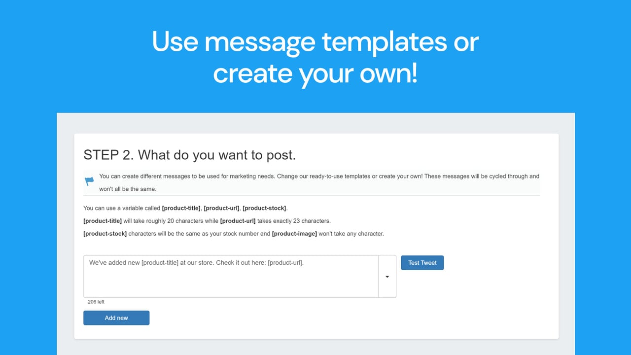 shopify tweet app