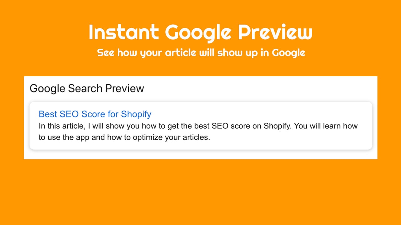 See what will your articles look like in the Google results
