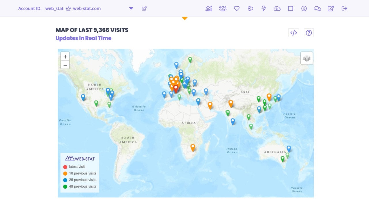 Map of all visits.