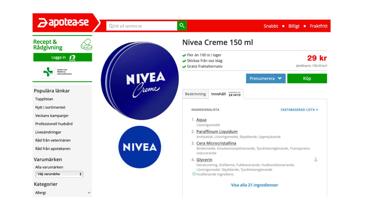 Product page example