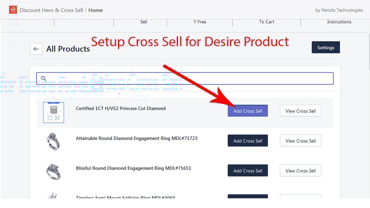 Cross sell products