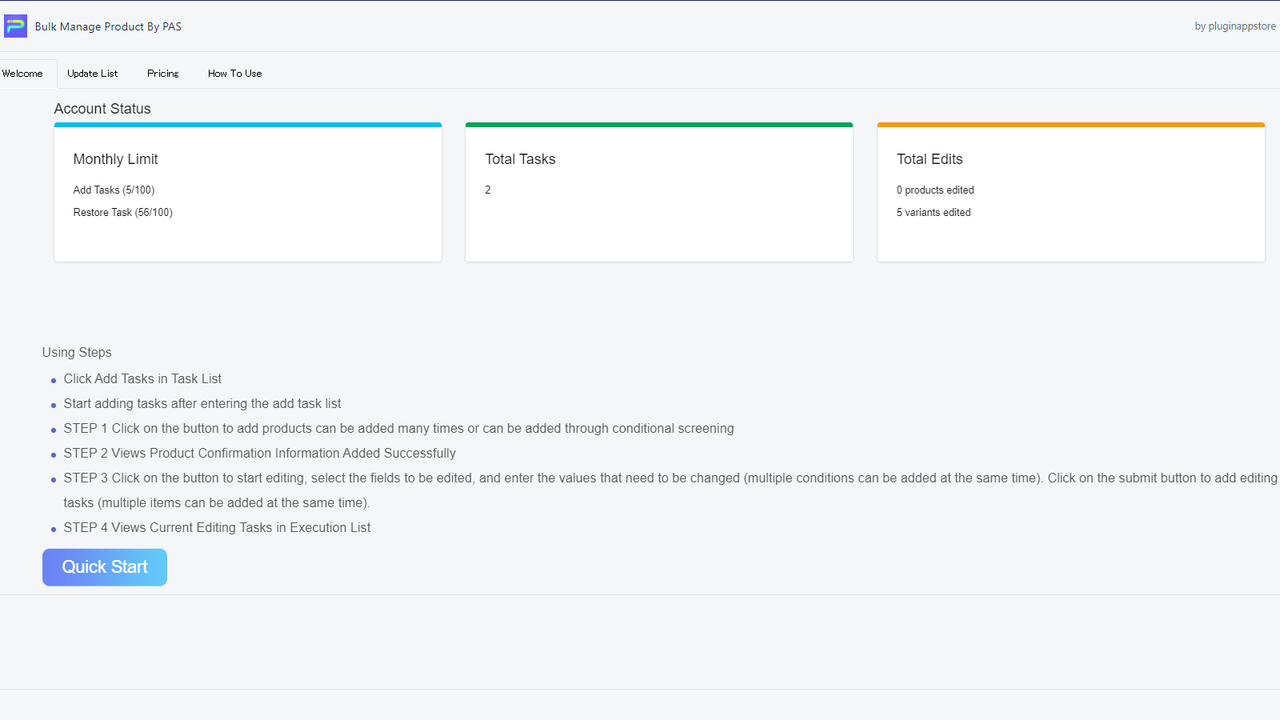 Bulk Manage Product
